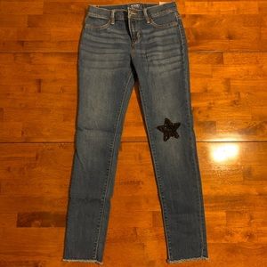 Old Navy Rockstar Jeans W/ Sequin Star Patches